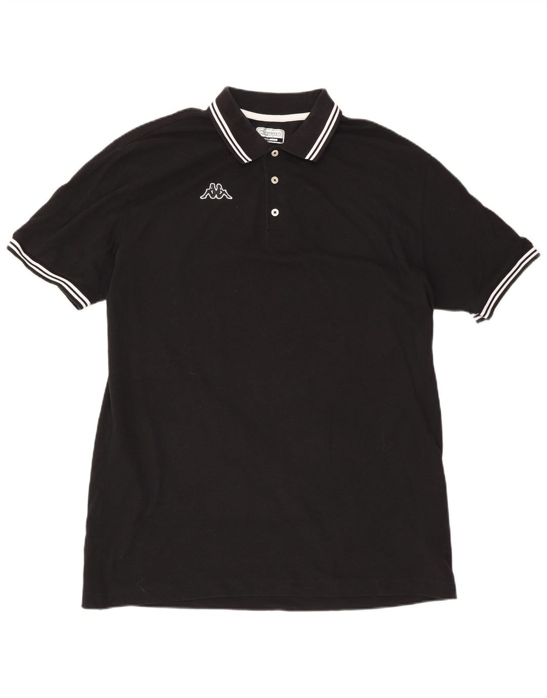 Polo Kappa Uomo 3XL Cotone Rigato Nero