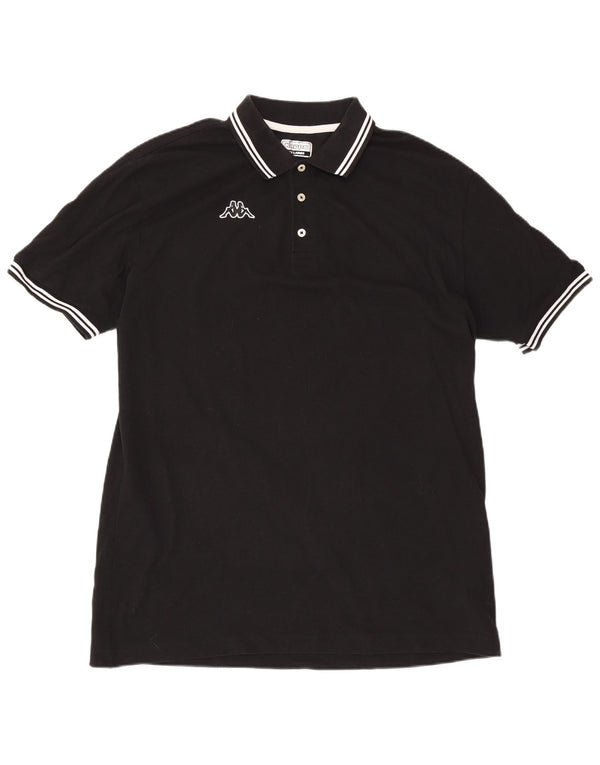 Polo Kappa Uomo 3XL Cotone Rigato Nero