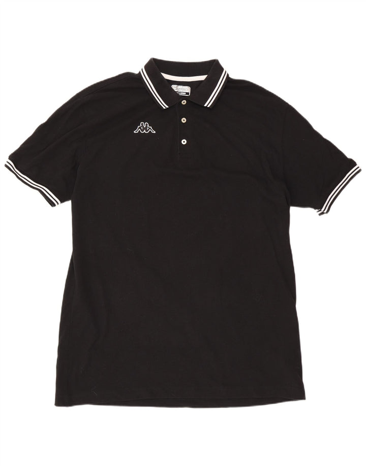 Polo Kappa Uomo 3XL Cotone Rigato Nero