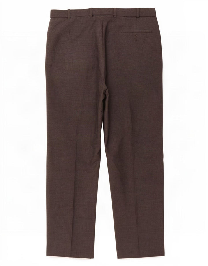 Pantaloni da abito con pegging da uomo Marks & Spencer W36 L29 poliestere grigio