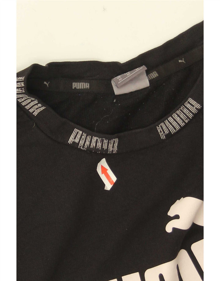 T-shirt grafica da uomo Puma Top in cotone nero medio