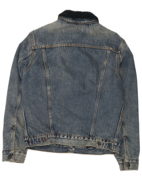 Giacca in denim Sherpa da uomo Levi's UK 36 piccolo cotone blu