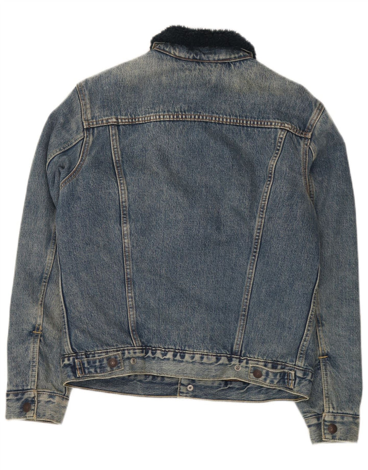 Giacca in denim Sherpa da uomo Levi's UK 36 piccolo cotone blu