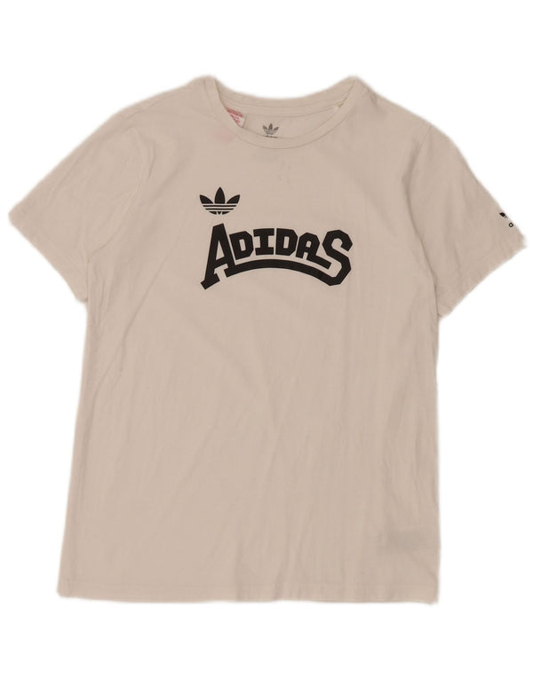 T-shirt grafica Adidas da bambino 12-13 anni in cotone bianco
