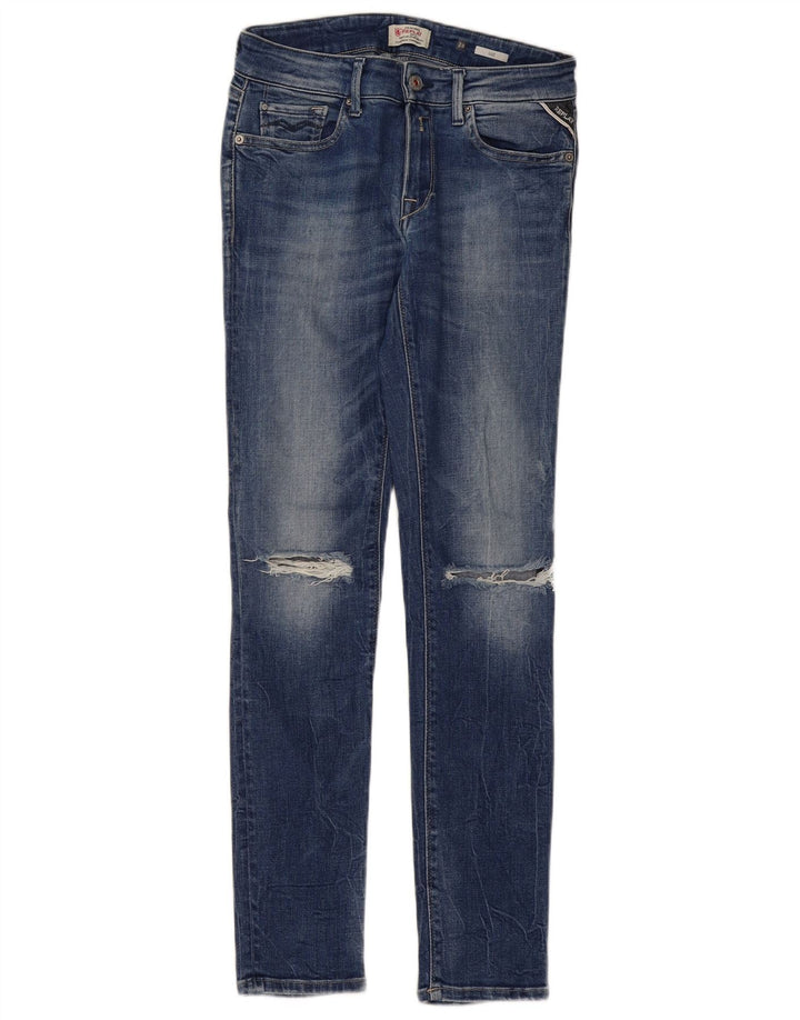 Replay Jeans slim effetto consumato Luz da donna W28 L30 cotone blu