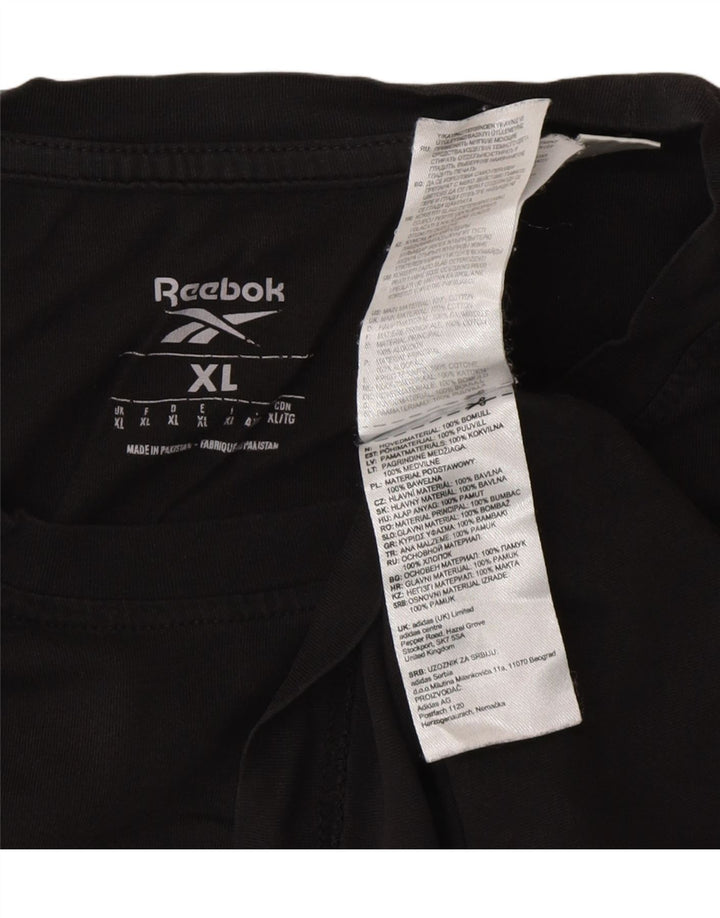 T-shirt grafica da uomo Reebok Top XL in cotone nero