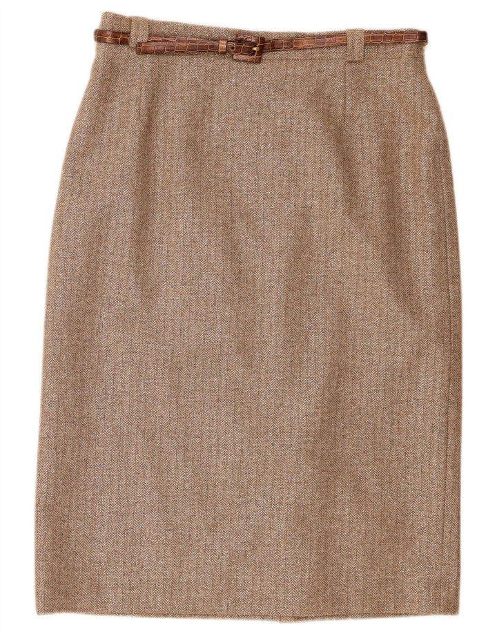 Gonna a tubino da donna Eugen Klein IT 42 media W30 lana Chevron marrone