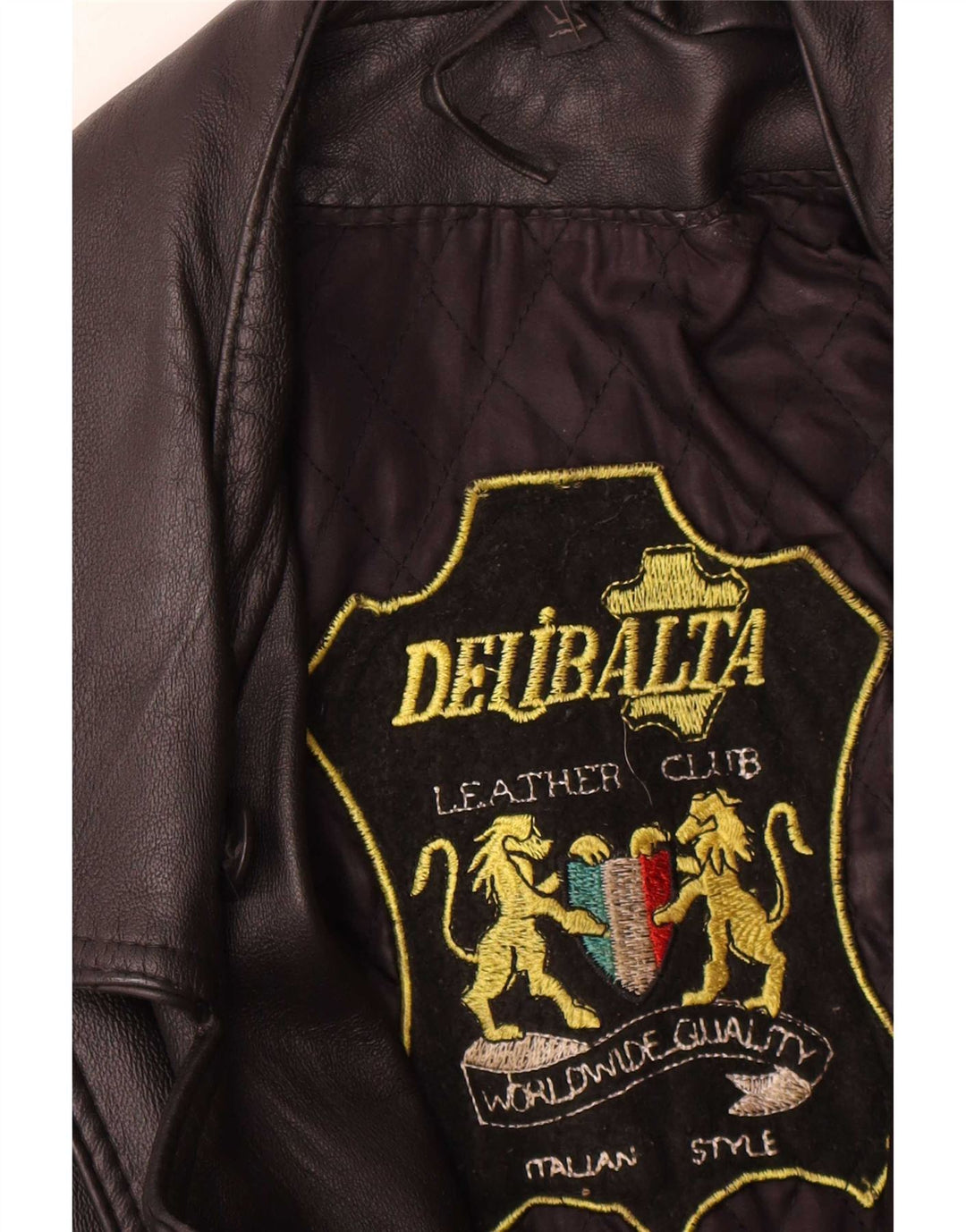 Giacca da motociclista in pelle da donna vintage UK 14 Pelle nera media