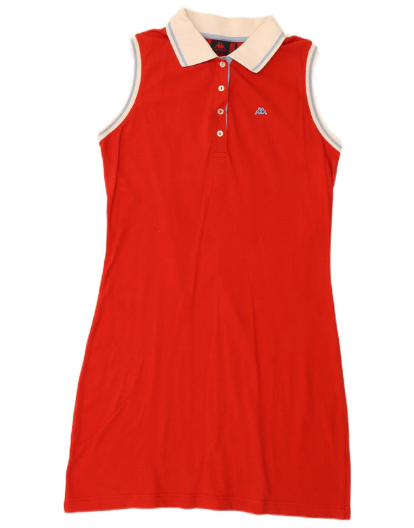 Abito polo senza maniche da donna Kappa UK 18 XL rosso in cotone color block
