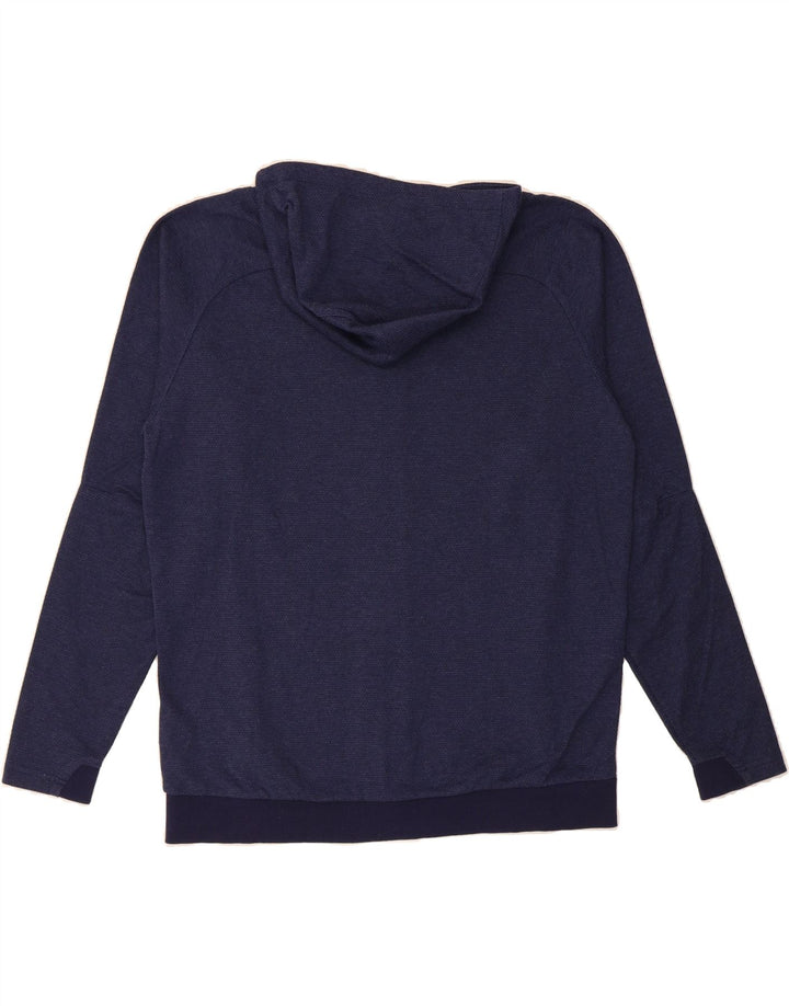 PUMA Felpa con cappuccio e zip da uomo di grandi dimensioni in cotone blu navy