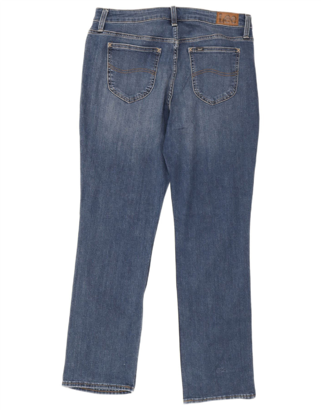 Jeans dritti regolari da donna a vita media Lee W31 L31 cotone blu