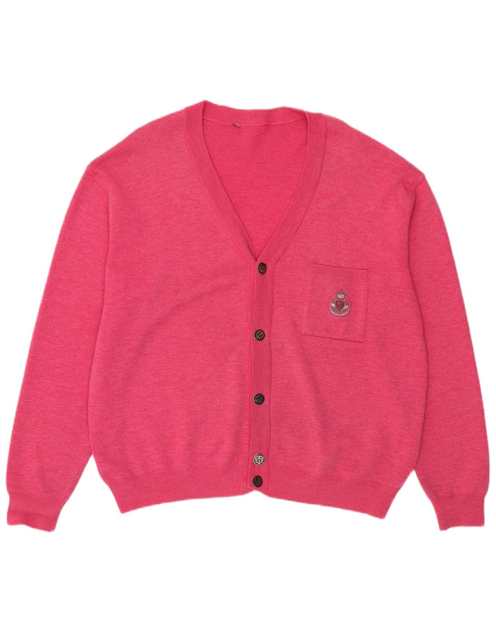 Maglione cardigan vintage da uomo 2XL Rosa