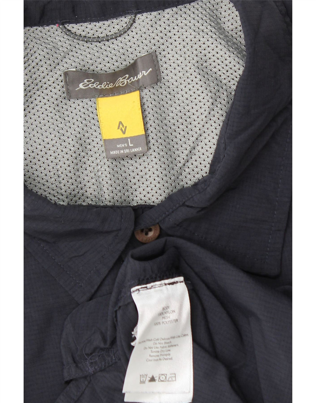 Camicia da viaggio da uomo Eddie Bauer, grande, in nylon blu navy