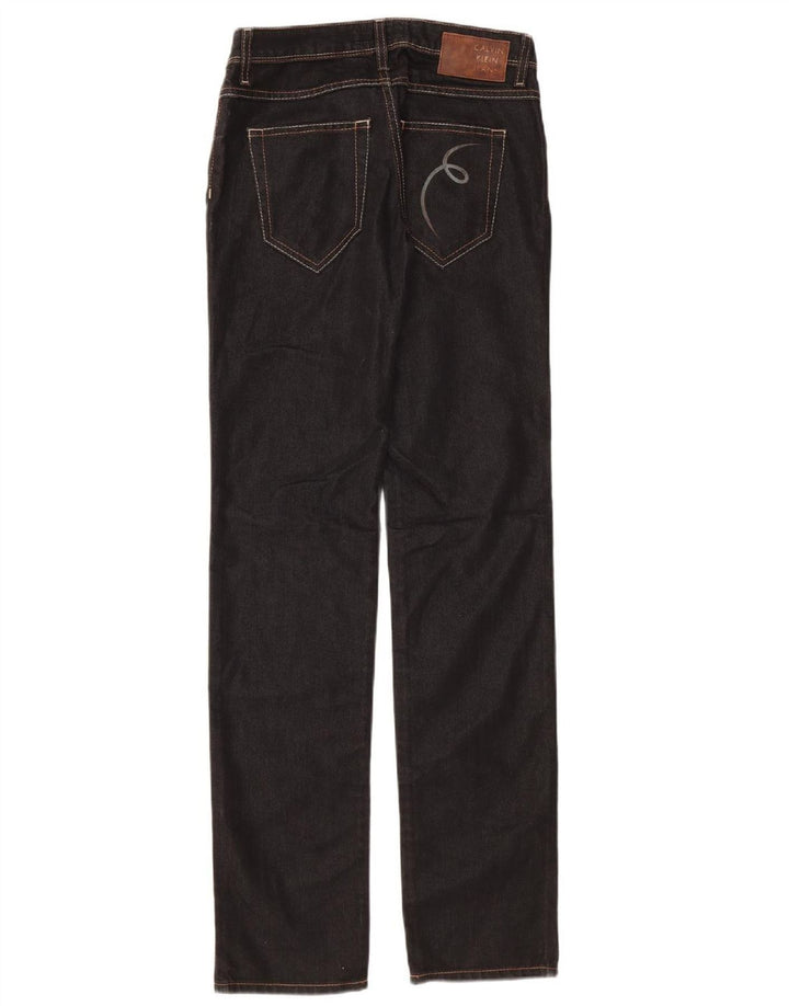 CALVIN KLEIN Womens Straight Jeans W26 L34 Black Cotton