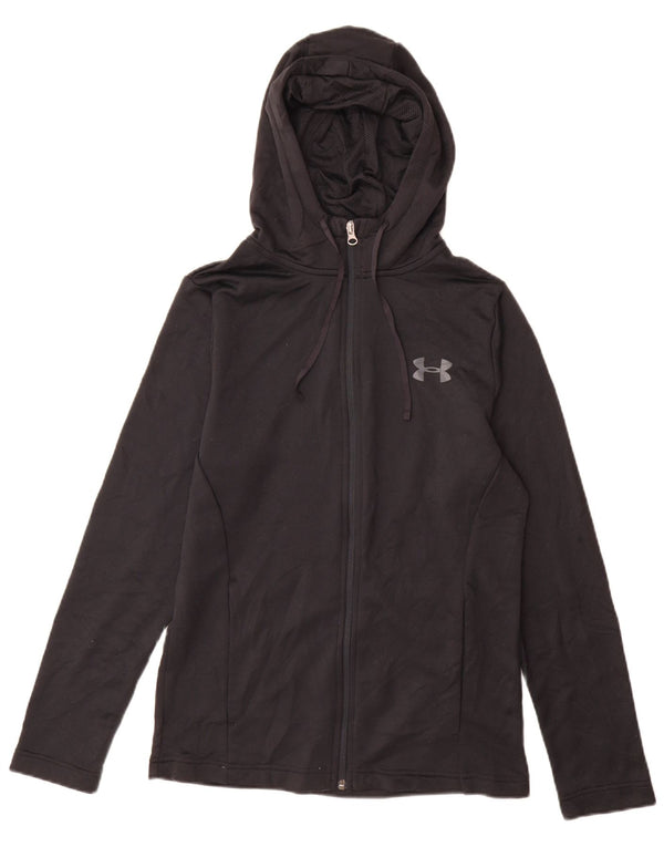 Felpa con cappuccio e zip da uomo Under Armour piccola in poliestere nero