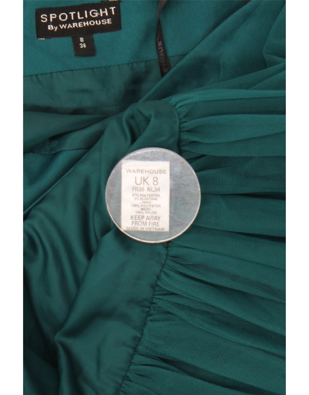 MAGAZZINO Abito monospalla da donna UK 8 Piccolo poliestere verde