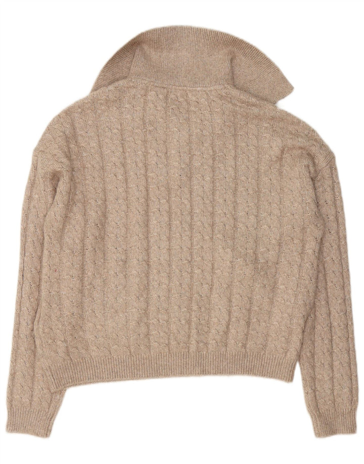 Crew Clothing Maglione da donna con collo a polo UK 14 Poliestere beige medio