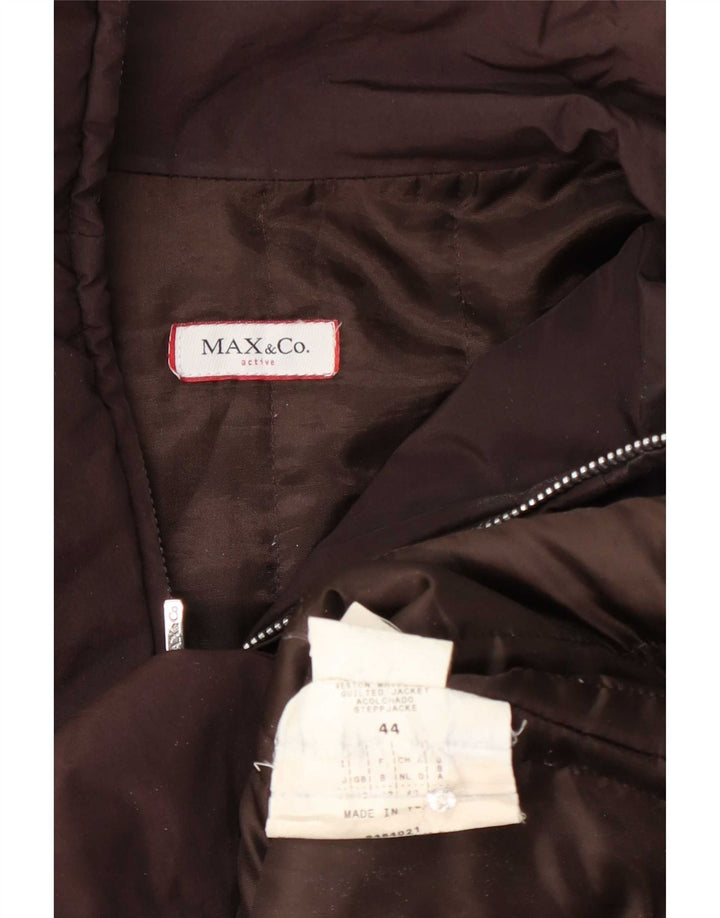 Giacca da sci trapuntata imbottita da donna Max & Co. UK 12 Colorblock marrone medio