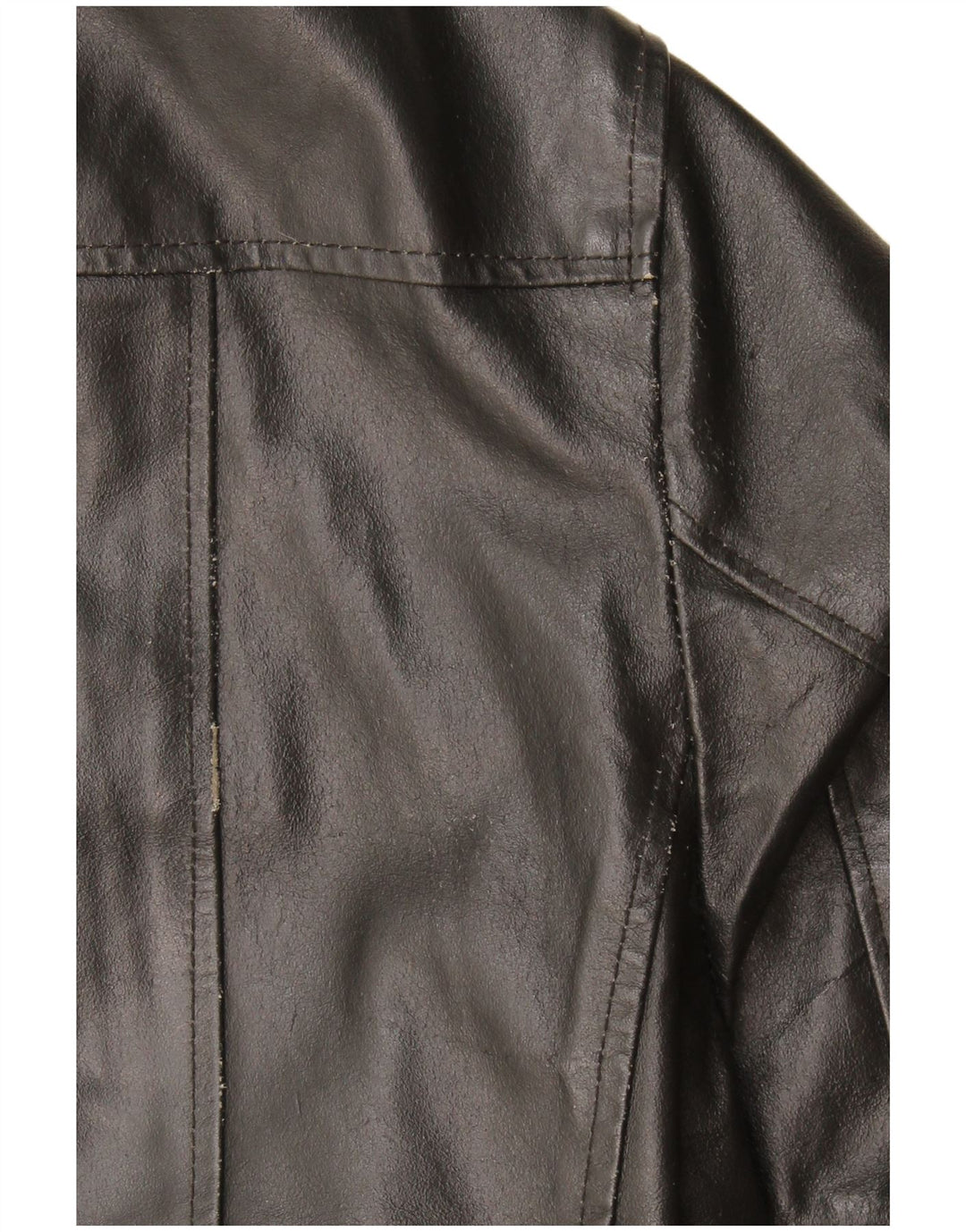 Giacca in pelle vintage da donna UK 18 XL in pelle nera