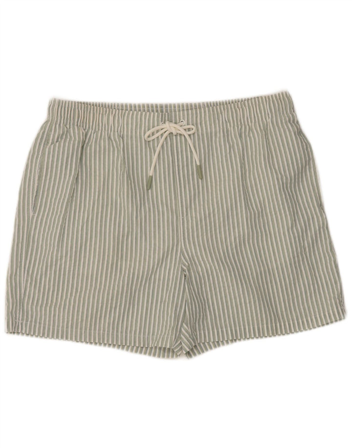 Pantaloncini da bagno Marks & Spencer da uomo vestibilità regolare, grandi righe verdi