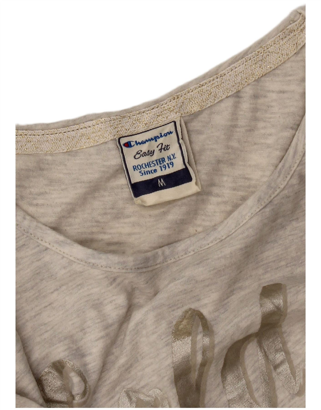 T-shirt grafica da donna CHAMPION Top UK 12 Grigio medio