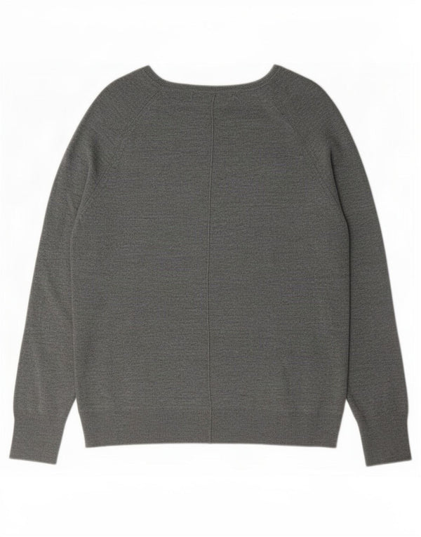 Zara Womens Boat Neck Jumper Sweater UK 10 Small Grey Viscose