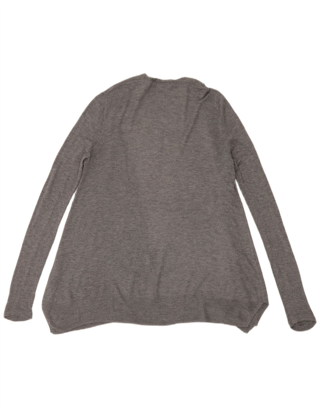 Maglione cardigan aperto a linea lunga da donna Zara UK 14 Poliestere grigio medio