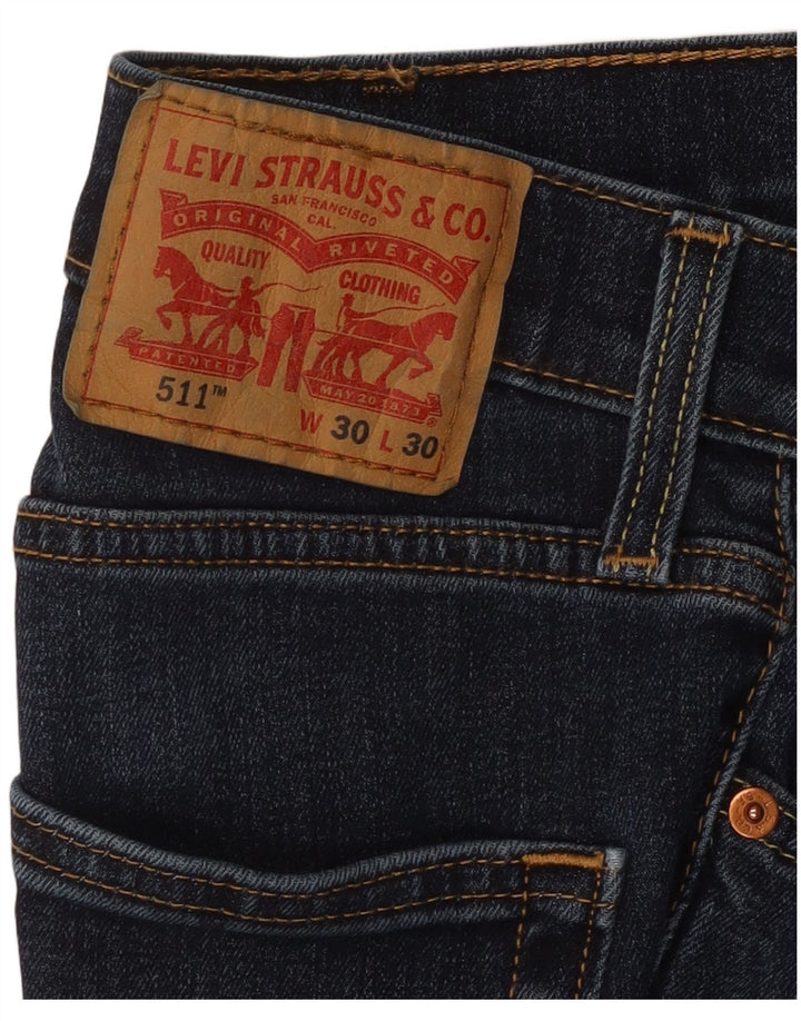 LEVI'S Womens 511 Slim Jeans W30 L30 Navy Blue Cotton