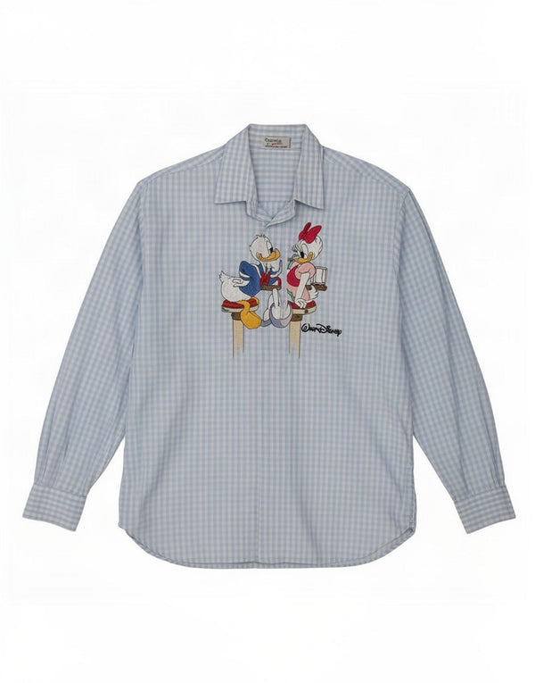 Emmanuel Schvili Camicia grafica Disney da donna UK 16 Large Blue Gingham