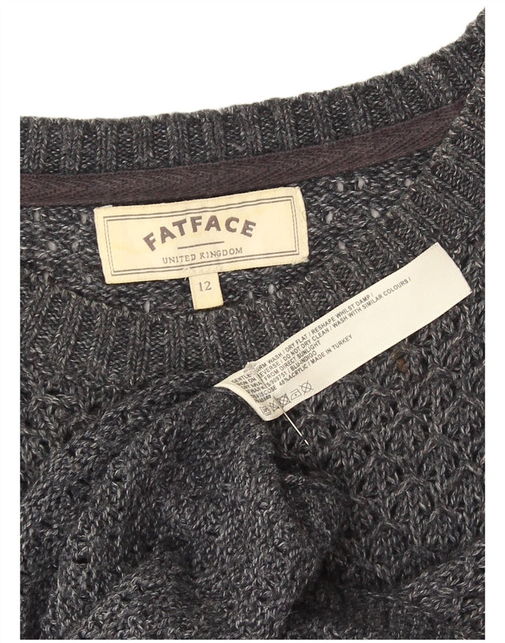 Maglione maglione con scollo a barca lungo da donna Fat Face UK 12 Grigio medio