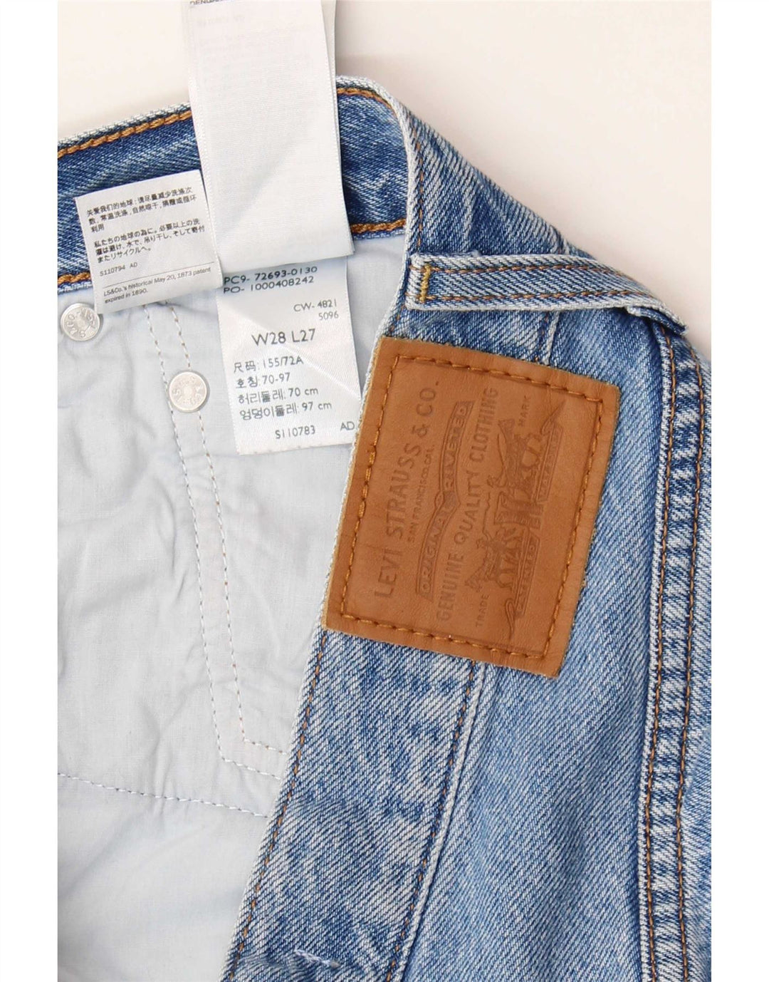 Jeans dritti Ribcage da donna Levi's W28 L27 cotone blu