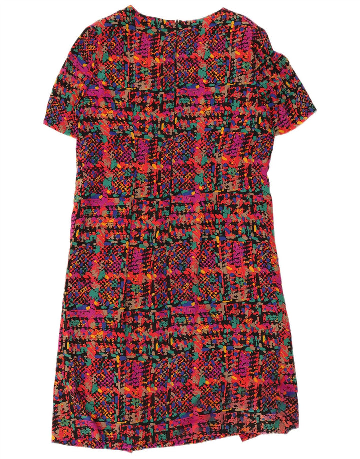 Abito tubino vintage da donna UK 14 medio multicolore maculato