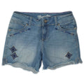 Pantaloncini di jeans con grafica da donna Wrangler US 3/4 piccoli W27 cotone blu