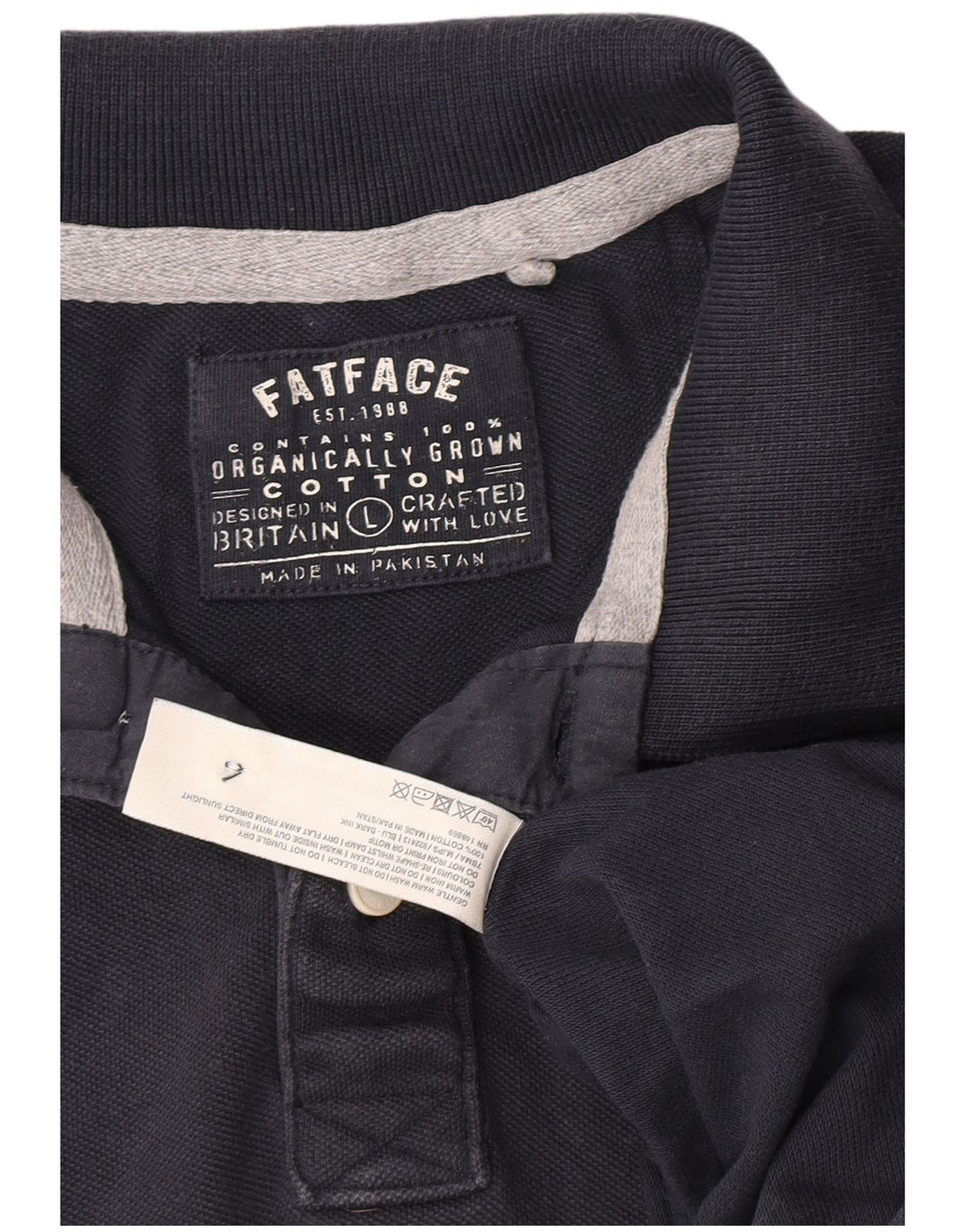 Polo da uomo Fat Face grande in cotone blu navy