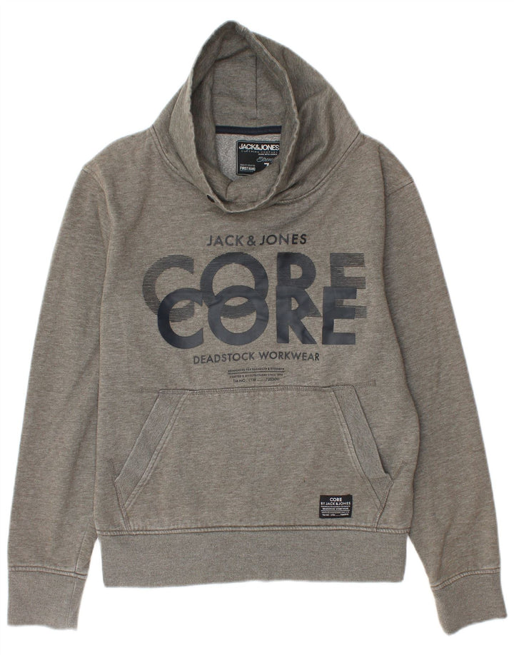 Jack & Jones Felpa grafica da uomo Maglione piccolo cotone chiazzato grigio