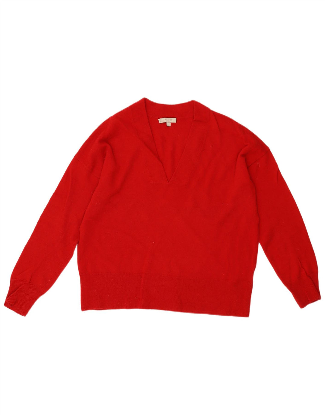 Maglione da donna con scollo a V Hobbs UK 14 lana rossa media