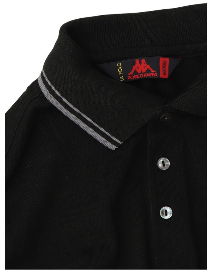 Polo Kappa da uomo a maniche lunghe, colore nero medio
