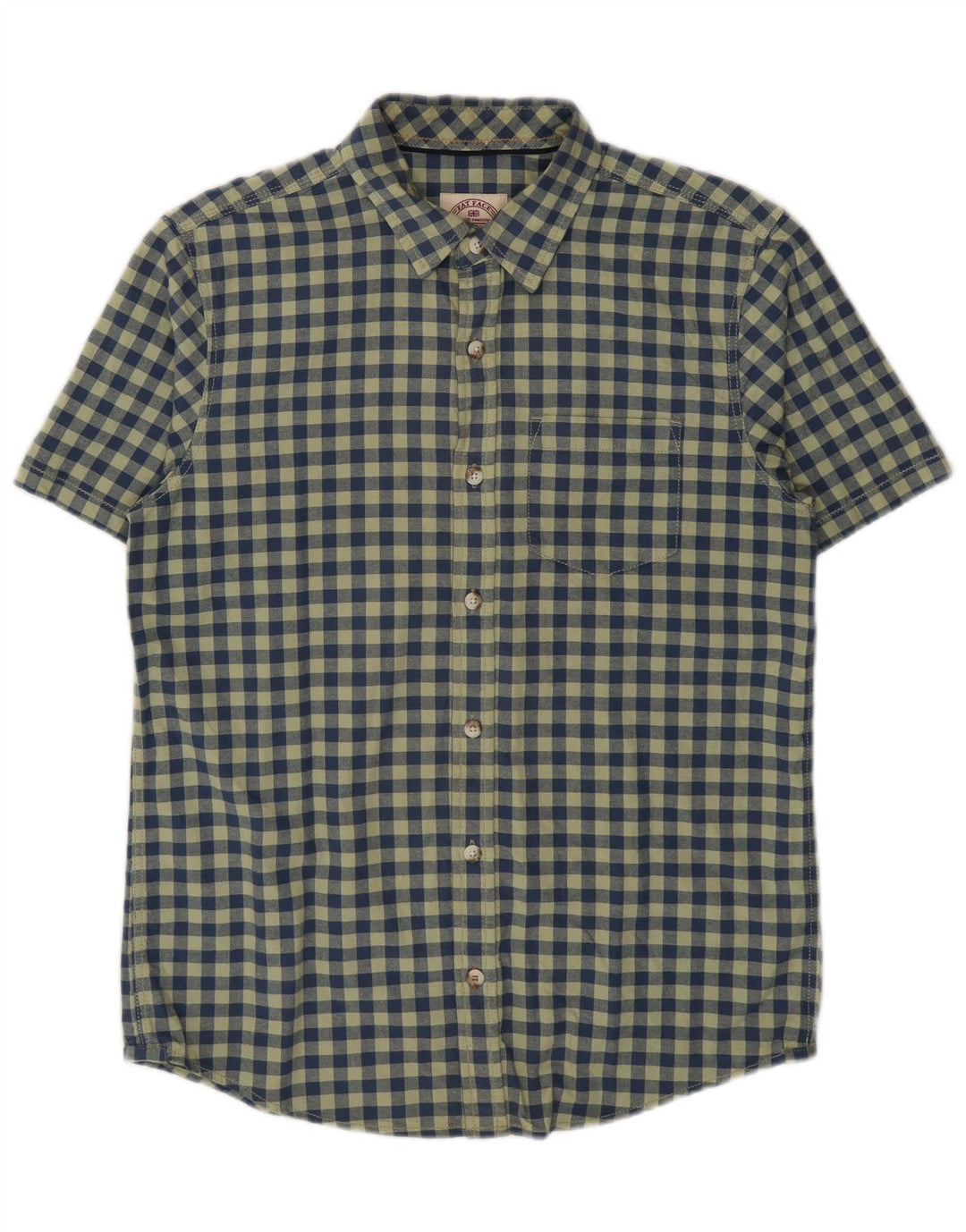 Camicia a maniche corte da uomo Fat Face piccola in cotone a quadretti verde
