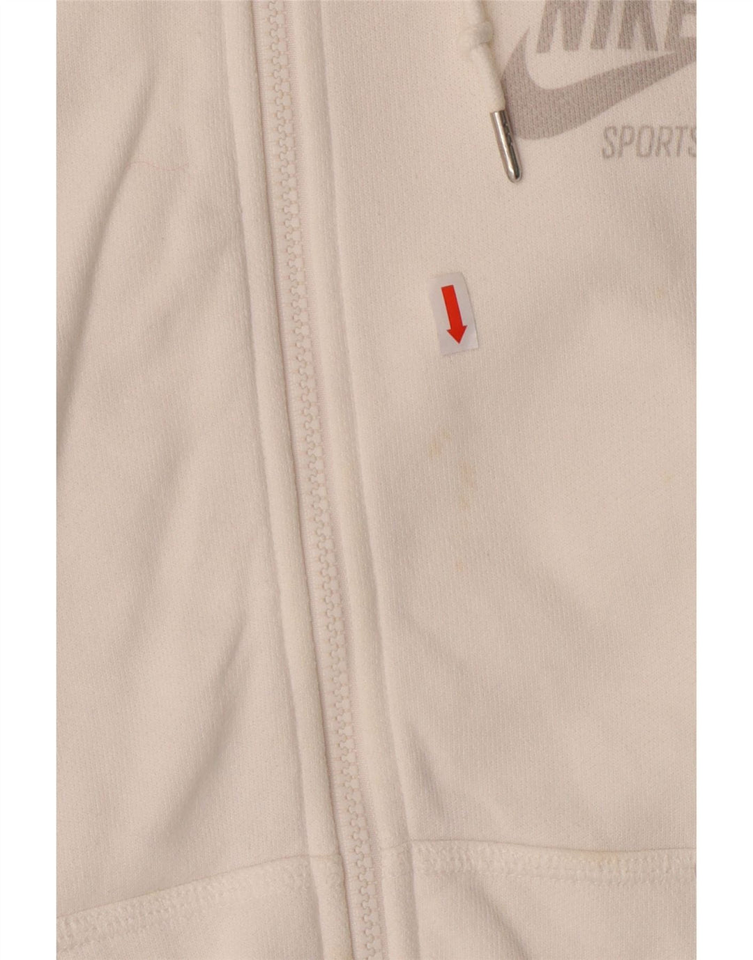 NIKE Womens Zip Hoodie Sweater UK 14 Medium White Cotton Vintage Nike and Second-Hand Nike from Messina Hembry 