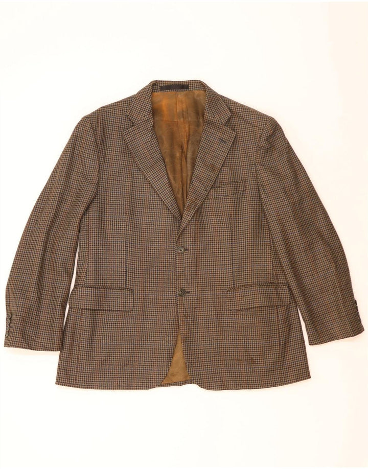 MARKS & SPENCER Giacca blazer da uomo a 2 bottoni UK 42 grande pied de poule kaki