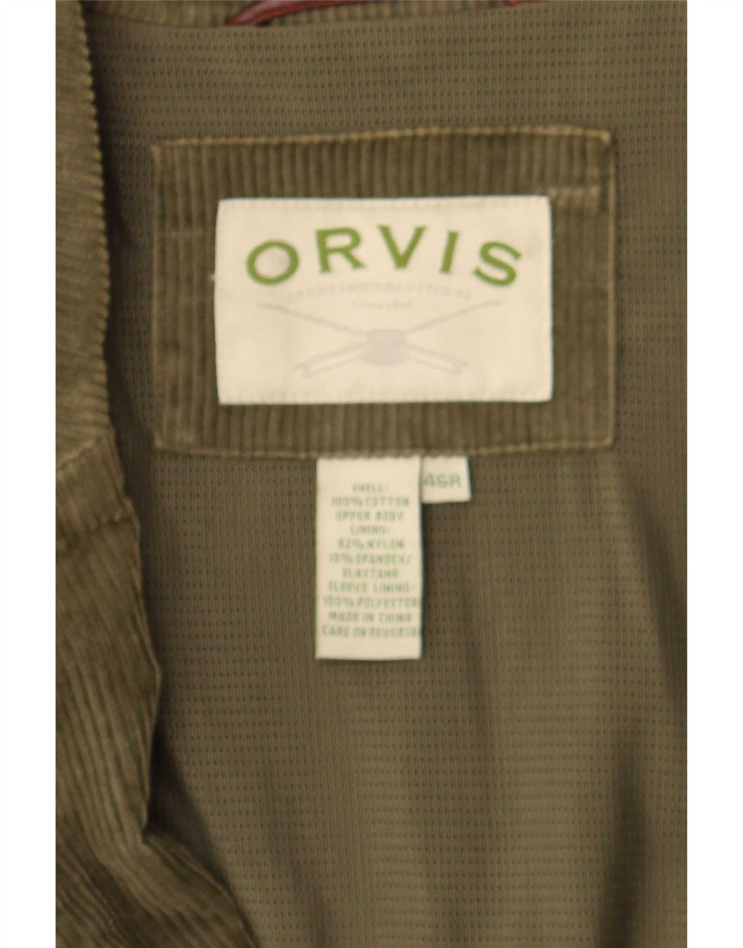 Giacca blazer in velluto a coste a 2 bottoni da uomo Orvis EU 46 3XL cotone verde