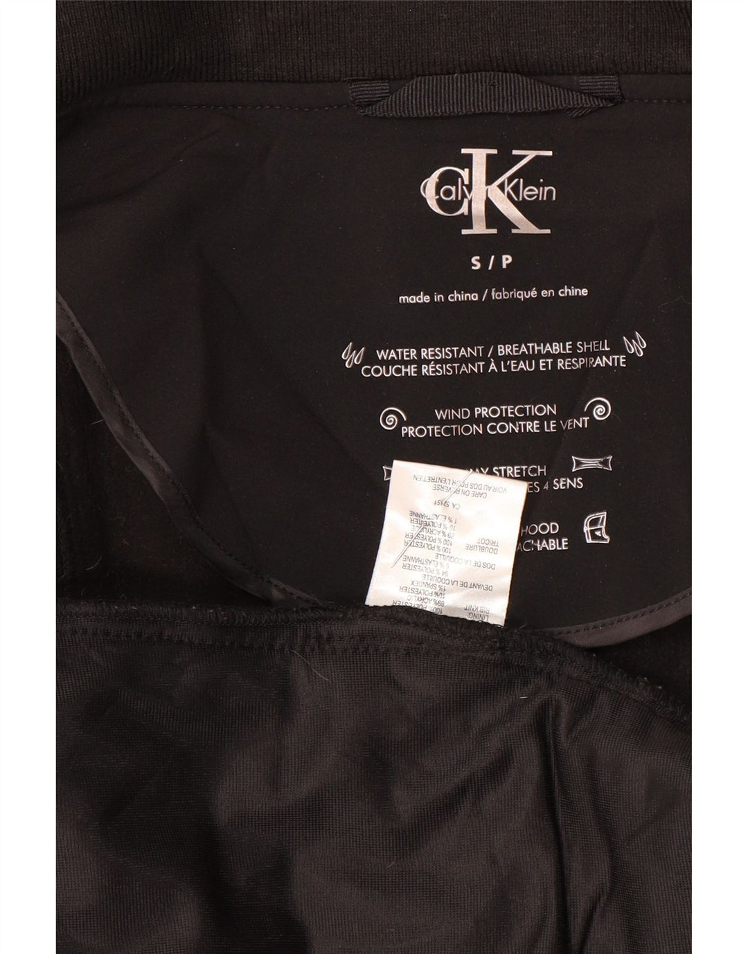 Impermeabile Calvin Klein da donna UK 10 piccolo poliestere nero