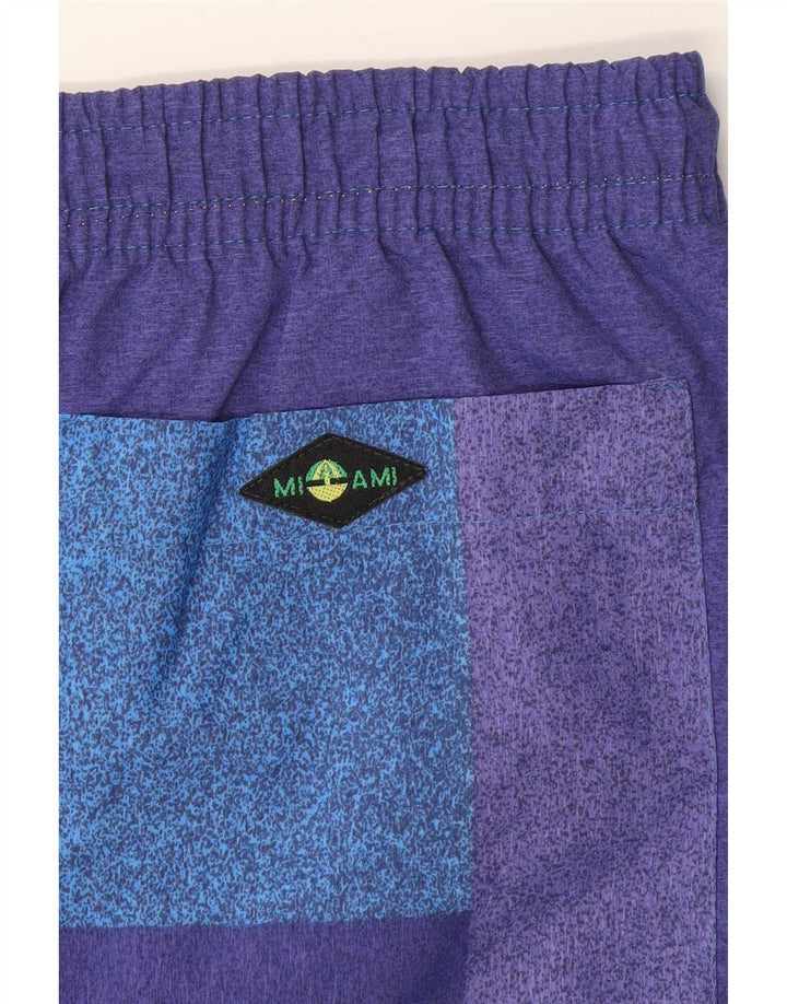 Pantaloncini da bagno grafici vintage da uomo color block medio multicolore