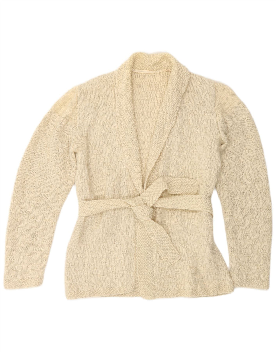 VINTAGE Womens Cardigan Sweater UK 12 Medium Off White Vintage Vintage and Second-Hand Vintage from Messina Hembry 