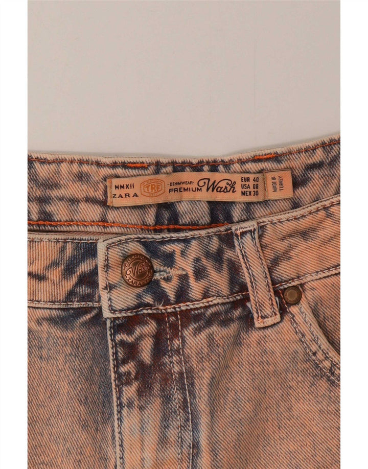 Pantaloni caldi in denim effetto invecchiato da donna Zara EU 40 medi W30 rosa