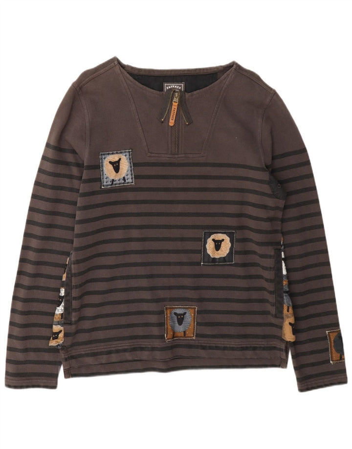 Felpa da uomo Fat Face Maglione piccolo grigio a righe