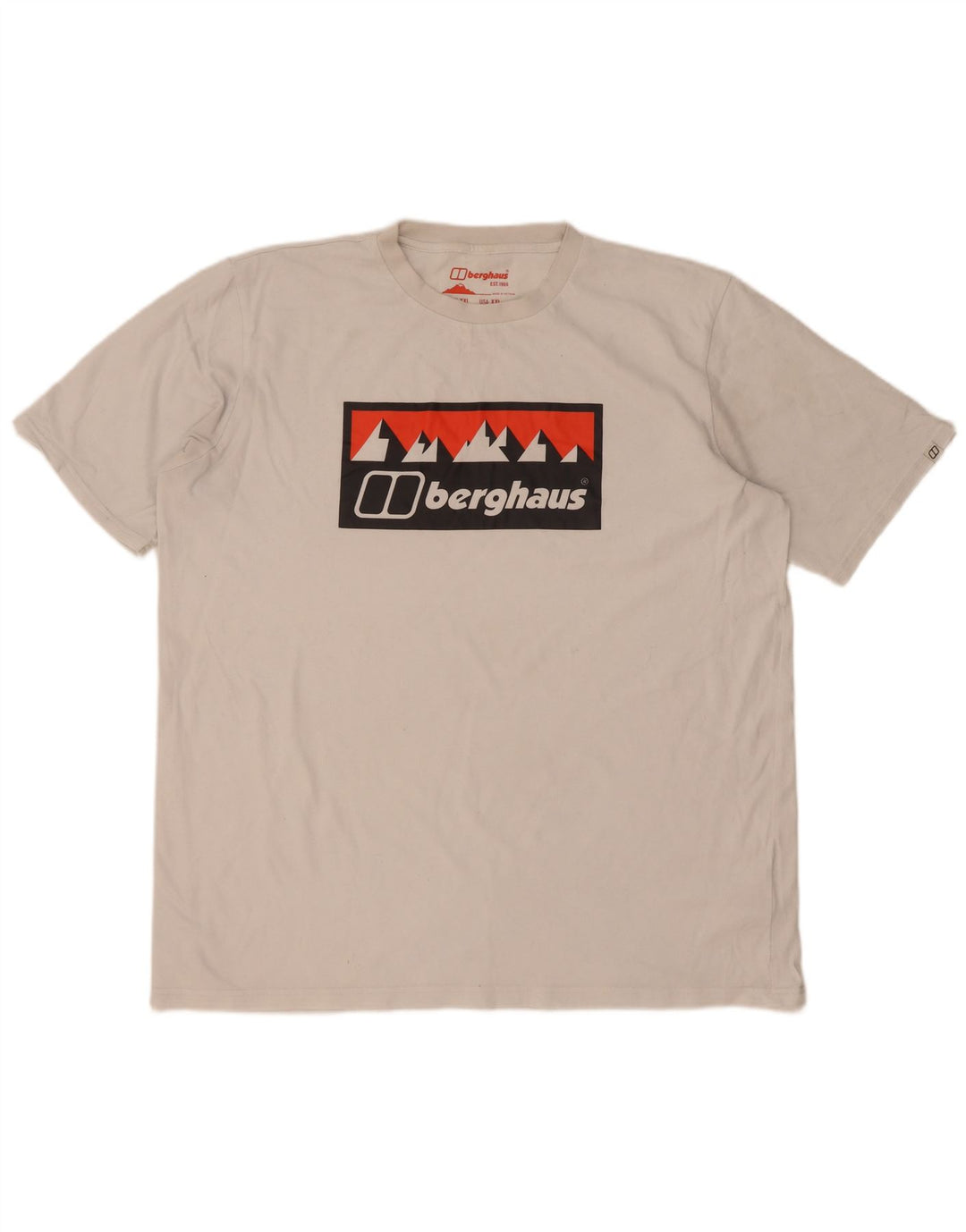 T-shirt grafica da uomo Berghaus Top 2XL cotone bianco