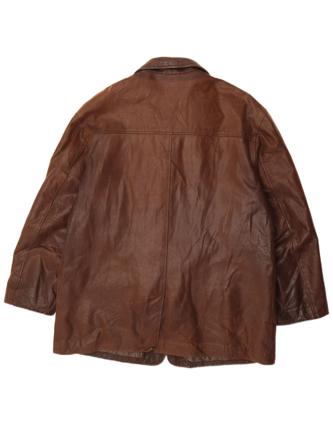 Giacca in Pelle Uomo VINTAGE IT 52 XL Pelle Marrone