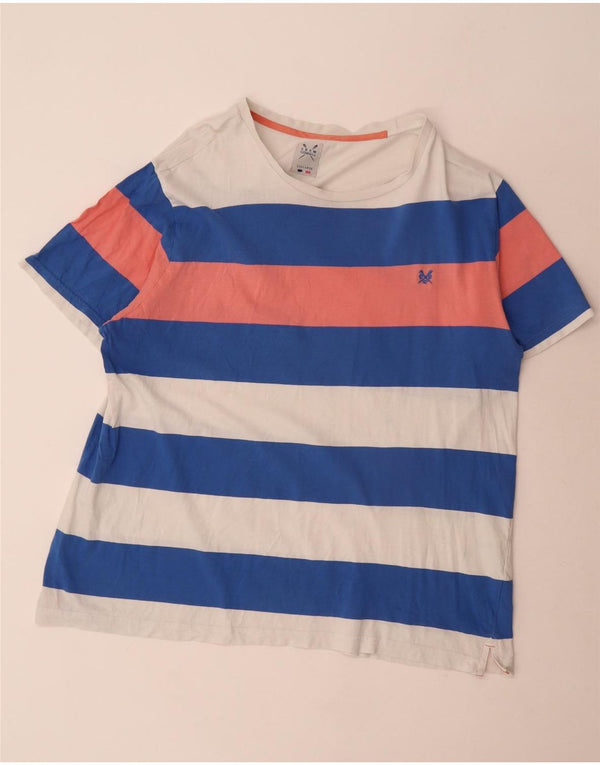 Crew Clothing T-shirt da uomo Top 3XL cotone a righe multicolore