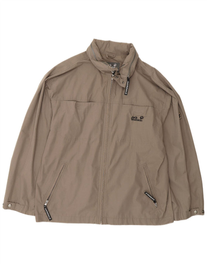 Jack Wolfskin Giacca da uomo con cappuccio UK 40 Large Grigio Poliestere